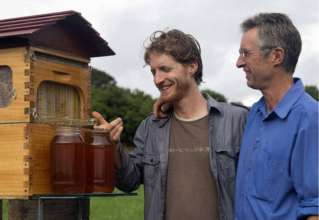 MEET THE INVENTORS: Cedar and Stuart Anderson with their Flow Hive that could be a revolution in beekeeping around the world. MEET THE INVENTORS: Cedar and Stuart Anderson with their Flow Hive that could be a revolution in beekeeping around the world.